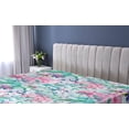 thumbnail image 5 of Ambesonne Asian Floral Fitted Sheet, Grunge Japanese Sakura, Twin Size, Seafoam Pale Pink Teal, 5 of 5