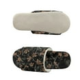 thumbnail image 5 of COEQINE Camo Hunting Forest Black Slip On Slippers for Women Indoor, Winter Slippers Foldable Spa Slides Flannel House Shoes Open Toe Bedroom Shoes Machine Washable for Business Trip, 36-37, 5 of 7