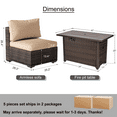 thumbnail image 3 of Grezone 5 PCS Outdoor Patio Furniture Set with Fire Pit Table, Wicker Patio Conversation Set, Beige, 3 of 10