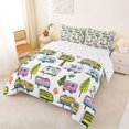 thumbnail image 2 of Catabedysis Happy Camping Full Size Comforter Sets For Girls,Colorful Camper Pattern Bedding Comforter Set,Multicolor,Reversible,3 Pieces,1 Comforter and 2 Pillowcases, 2 of 7
