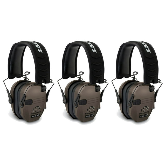 Walker's Razor Slim Electronic Folding Hearing Protective Muffs (3 Pack)