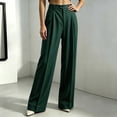 thumbnail image 2 of rsteoinp Wide Leg Pants for Women Fall Striped Dressy Casual High Waist Trousers Baggy Trendy Button Business Office Pants(Green,Medium), 2 of 7