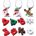 thumbnail image 2 of 1/10 piezas de decoración de copas de vino navideñas Feliz Año Nuevo 2023 Muñeco de nieve Alce Papá Noel Decoraciones de fiesta para la decoración de la mesa del hogar, 2 of 5