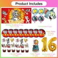 thumbnail image 2 of Tom and Jerry 16th Tableware Balloons Cake Toppers Backdrop Banner Supplies Party Decor Plates Decorations, 2 of 7