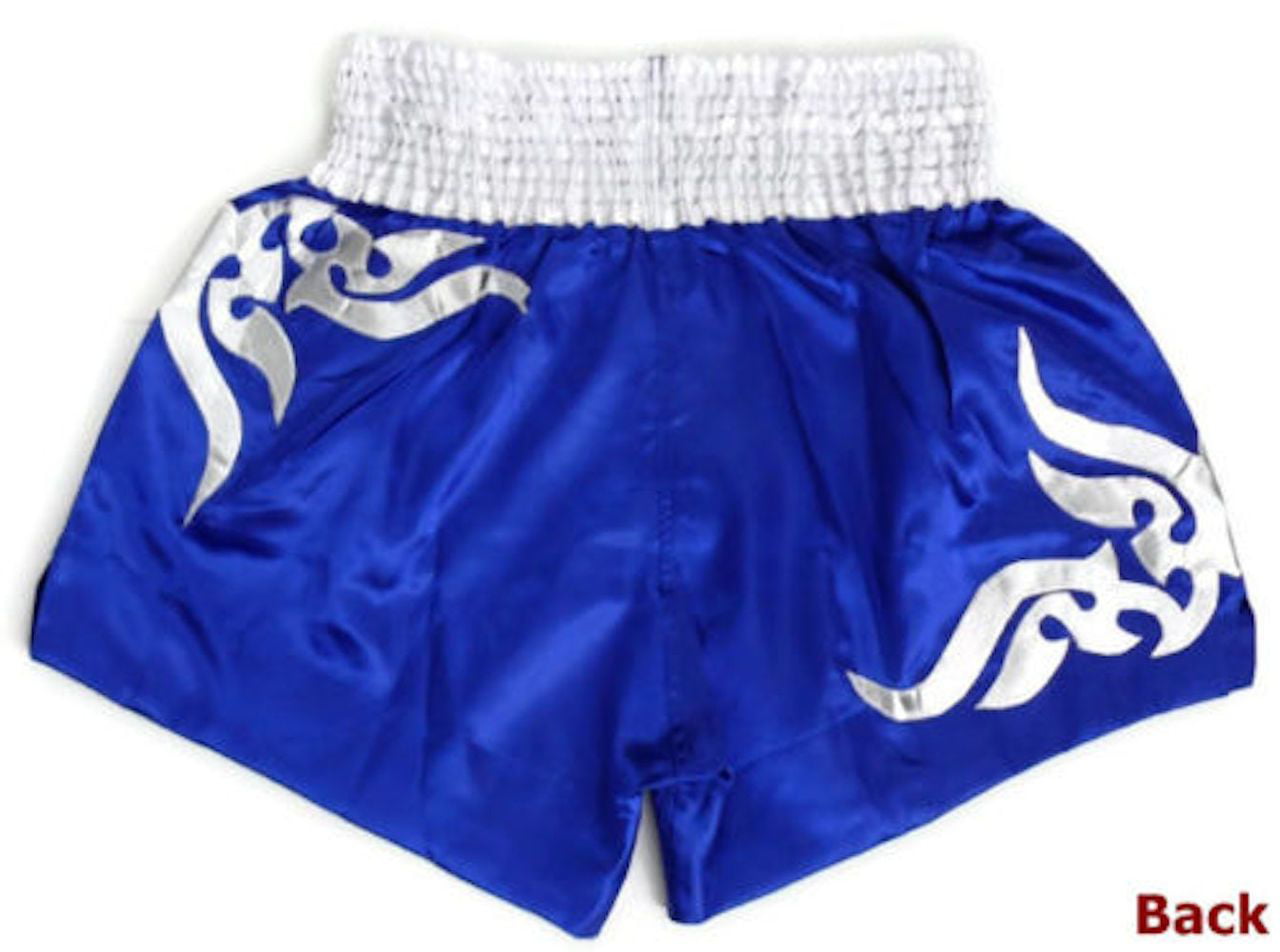 BS0624 Fairtex "BLUE TRIBAL" Muay Thai Kickboxing Shorts 