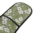 thumbnail image 2 of Dailycode Double Sided Oven Mitt with Loop Heat Resistant Kitchen Long Potholders 7" x 35" Vintage White Flower Green Leaves, 2 of 6