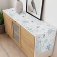 thumbnail image 4 of Coastal Table Runner - 70 Inch Long, Kitchen Dining Table Runner Dresser Scarves, Turquoise Blue Turtle Starfish Coral Jellyfish Farmhouse Decor for Coffee Tables Wedding Party Banquet, 4 of 7