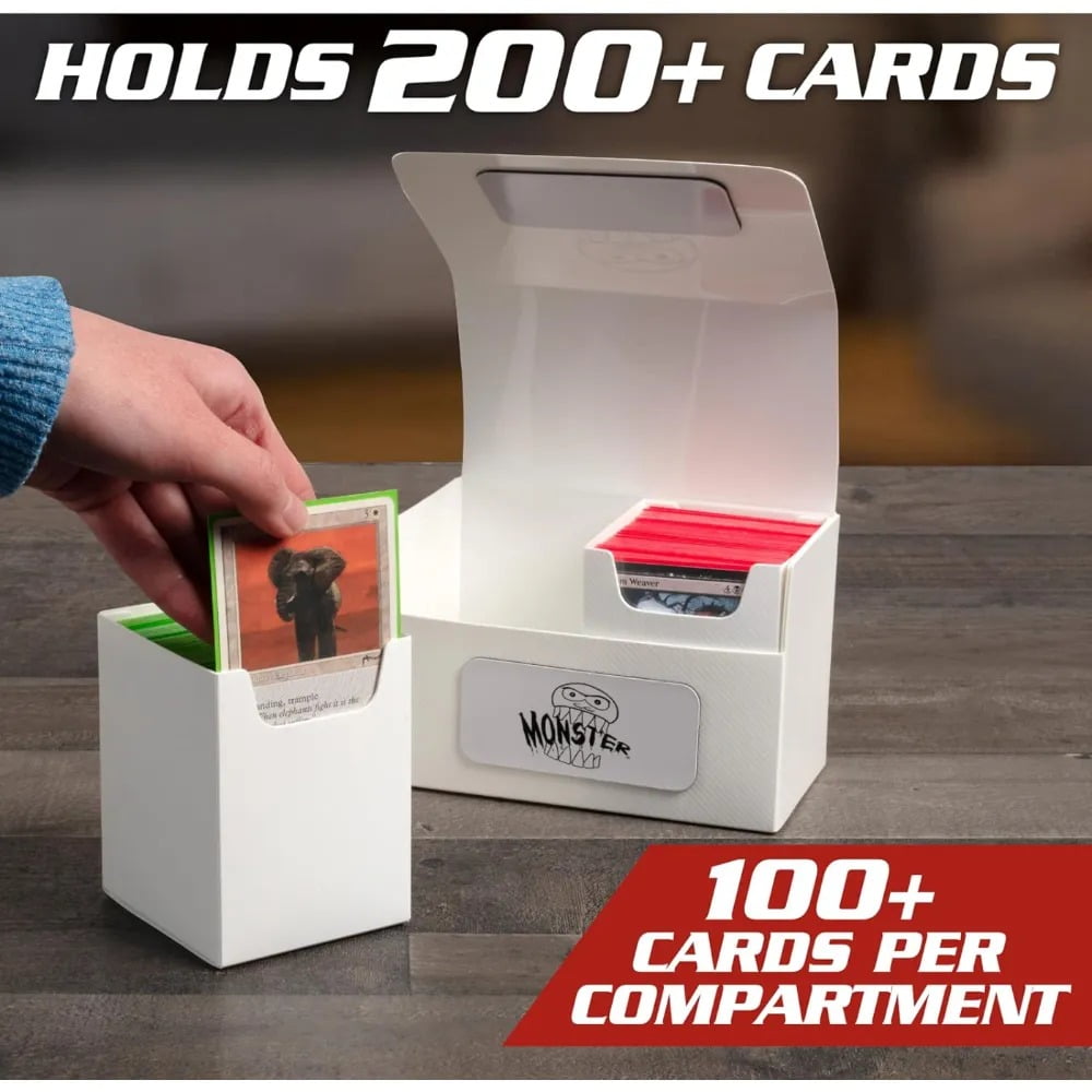 Monster Protectors Magnetic Double Deck Box - Black, Holds 150