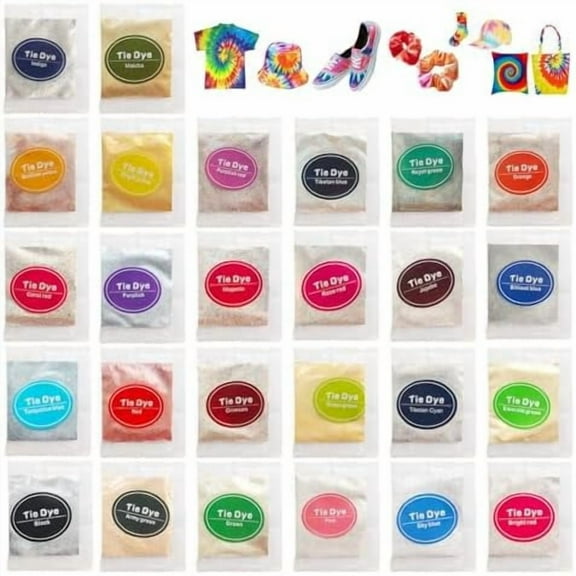 26 Colors Tie Dye Powder, Rainbow Tie Fabric Dye Powder for Tie Dying, Tie Dye Kits DIY Coloring Party Supplies Suitable for Adult (26 Colors)$$Art & Craft