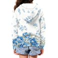 thumbnail image 2 of POLERO Girls & Boys Blue Peony Flower Print Zipper Hoodies with Pockets Soft Zip Up Sweatshirts Girls Hooded Long Sleeve Tops 6-7 Years, 2 of 7