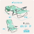thumbnail image 5 of Open Box Ostrich On-Your-Back Outdoor Reclining Beach Pool Camping Chair, Teal, 5 of 8