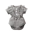 thumbnail image 1 of Body De Bebé Canastilla Onesies Para Niños Pequeños Verano Lindo Color Sólido Volante Algodón Traje Mameluco Mono Gris Odeerbi  LM103-3491, 1 of 8