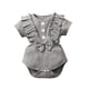 thumbnail image 1 of Body De Bebé Canastilla Onesies Para Niños Pequeños Verano Lindo Color Sólido Volante Algodón Traje Mameluco Mono Gris Odeerbi  LM103-3490, 1 of 8