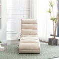 thumbnail image 4 of Linen Electric Massage Chaise Lounge, with Remote Control, Ergonomic Design, 5 Massage Modes, Relieves Shoulder, Back, Hip and Leg Fatigue, for Office, Living Room, Bedroom, Beige, 4 of 7