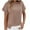Khaki, variant on Trendy Ribbed Womens Tops Summer Short Sleeve Loose Casual T Shirts Tops