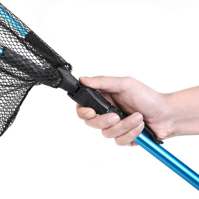 Dip Net Fishnets Fishing Retractable Landing Catch Release for Collapsible Telescopic Foldable Folding, Size: 78X37X40CM, Blue