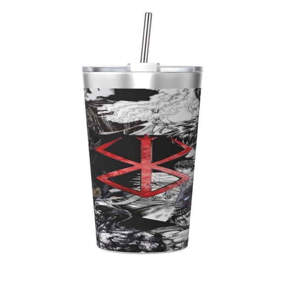 12oz Berserk (30) Stainless Steel Insulated Tumbler Cups with Conical Straw