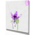 thumbnail image 2 of Fleur Violette avec Éclaboussures Vertes - Impression sur Toile Florale, 2 of 3