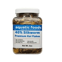 40% Silkworm Color Glossing Premium Flakes for Koi, Pond Fish & All Tropical Fish. Aquatic Foods Premiun Flakes…2oz Small Jar