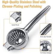 Lemon Squeezer Stainless Steel Hand Press Juicer Manual Citrus for Juicing Lemon & Limes