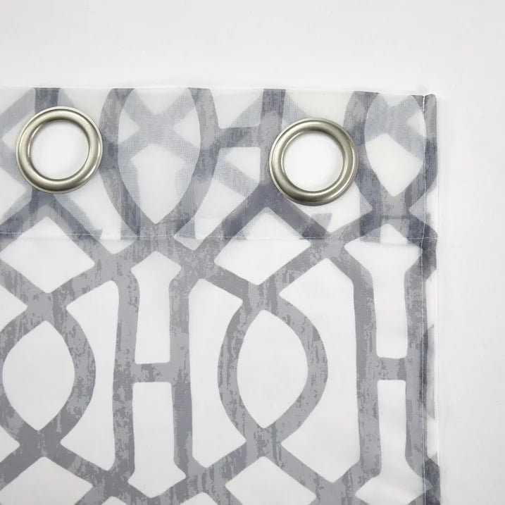 Mainstays Kingswood Sheer Grommet Curtain Panel Set, Gray, 4pc photo 5