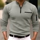 thumbnail image 2 of Playeras Negras Para Hombre Algodon, Camiseta De Manga Larga A Rayas Con Cremallera Para Hombre, Camisetas Casuales De Verano Para Vacaciones, Tops, 2 of 8