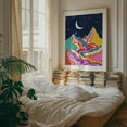 thumbnail image 4 of Chromatic Peaks - India Illustration Psychedelic Moon Abstract Night Sky Surrealism Unframed Wall Art Print 8 x 10 inches, 4 of 13