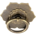 thumbnail image 3 of The lotus shape Drop Ring Knobs Antique Bronze Tone Ring Pulls Flower Shape Dresser Drawer Cabinet Pulls - 2pcs, 3 of 5