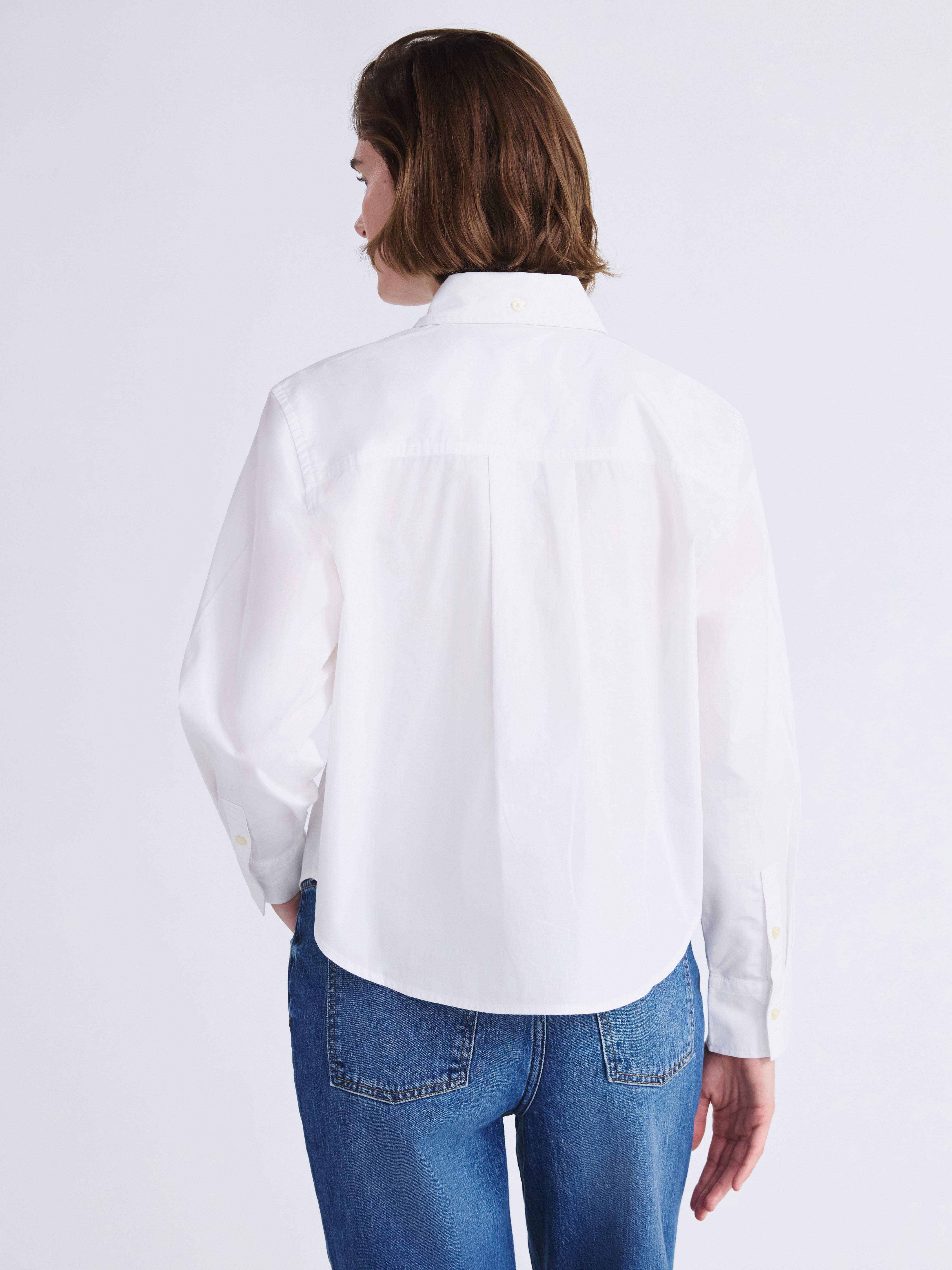 Free Assembly Women's Cropped Cotton Utility Shirt with Long Sleeves, Sizes XS-XXL