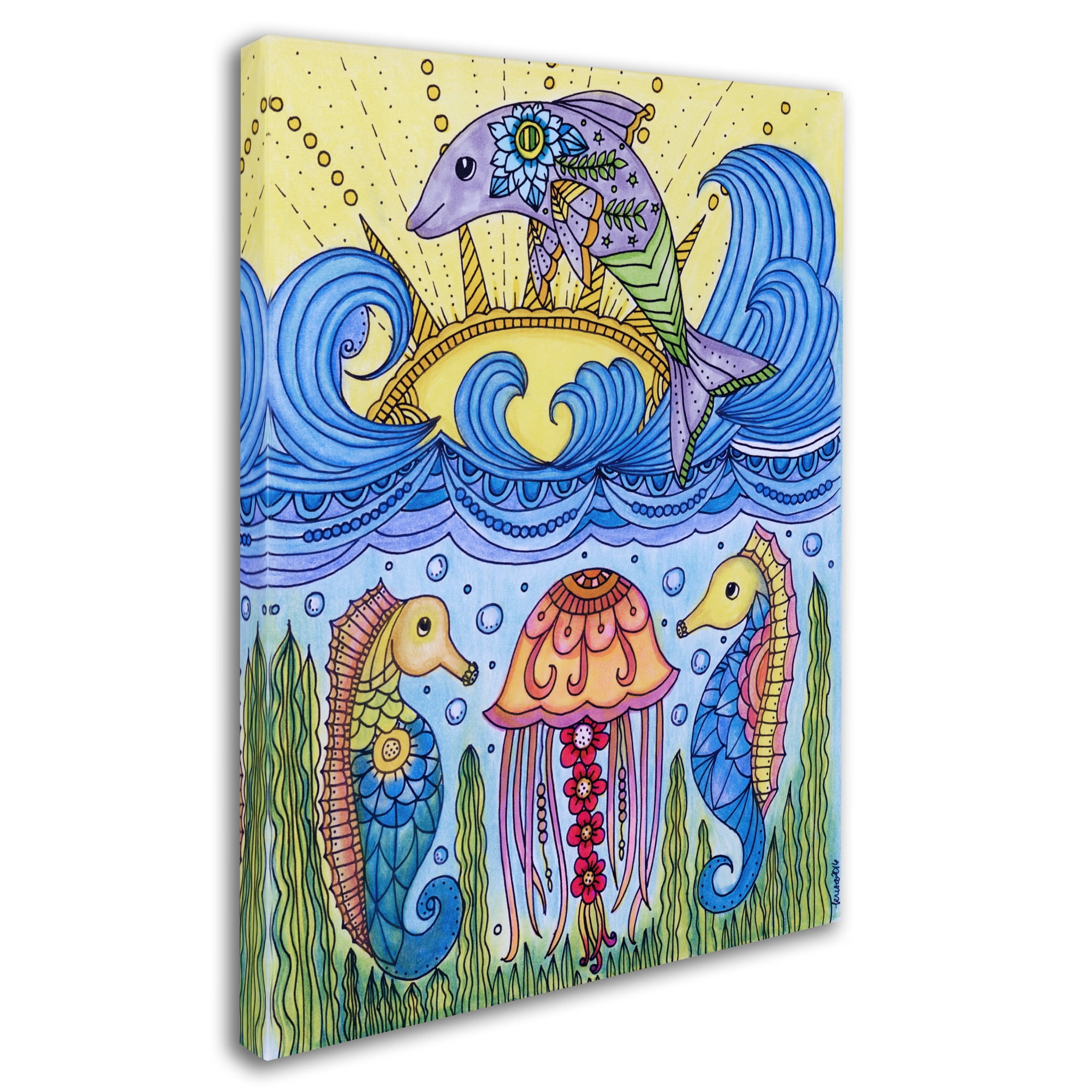 Trademark Fine Art 'Sea Life 24 - Color' Canvas Art by KCDoodleArt