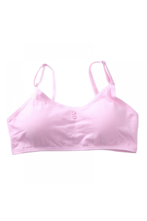 Big Girls Bras for Teen Girl Wireless Molded Padded Juniors Training Bra Pink