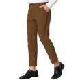 thumbnail image 4 of Lars Amadeus Men's Cropped Pants Slim Fit Flat Front Ankle-Length Dress Pants, 4 of 6