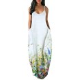 thumbnail image 1 of LSLJS Women Casual Plus Size Print Pockets Sleeveless Maxi Long Dress, 1 of 4