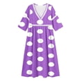 thumbnail image 5 of Omexry Elegant Dresses for Women Women's Summer Casual Printed Dress With Sleeve V-neck Dress, 5 of 6