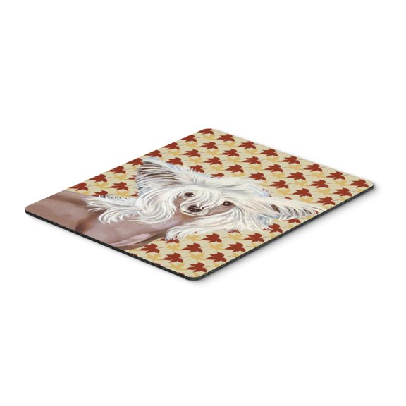 "Chinese Crested Fall Leaves Portrait Mouse Pad Hot Pad or Trivet"