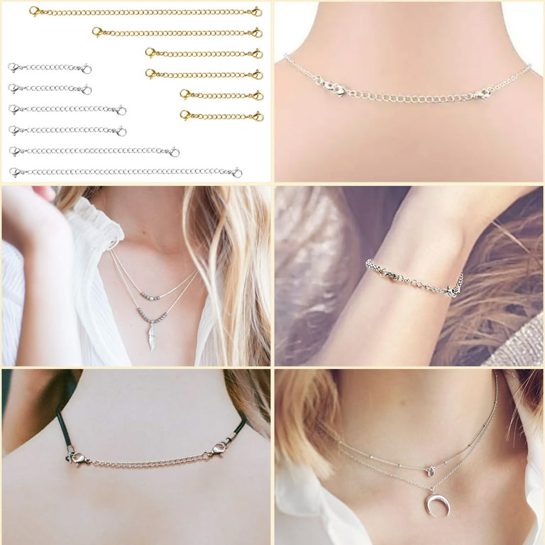  CIMAXIC 6pcs Trendy Necklace Chain Choker Fashion Jewelry  Trendy Jewelry Fashion Necklace Chain Necklaces DIY Necklace Extender DIY  Extender Chains DIY Supply Bracelet S925 Silver Anklet : Arts, Crafts &  Sewing