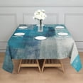 thumbnail image 3 of Square Waterproof Tablecloth Turquoise and Grey Abstract Art Painting Reusable Indoor/Outdoor Durable Table Cover 70 Inch X70 Inch, 3 of 6