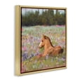 thumbnail image 3 of Stupell Industries Foal Horse Lounging Flower Meadow Animals & Insects Painting Gold Floater Framed Canvas Art Print Wall Art, 25 x 25, 3 of 9