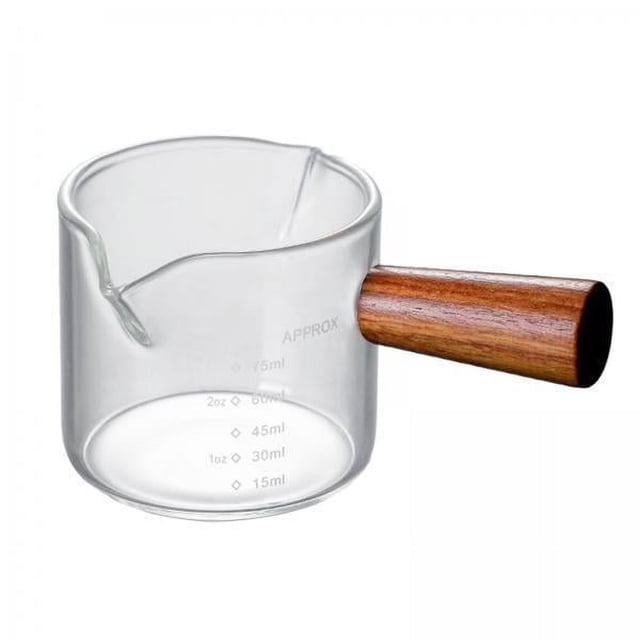 Jarra medidora de café,Vaso medidor de espresso Jarra de vidrio para espresso,Jarra de vidrio transparente para espresso Mango antiescaldaduras,Taza medidora Jarra Jarra para Resistente