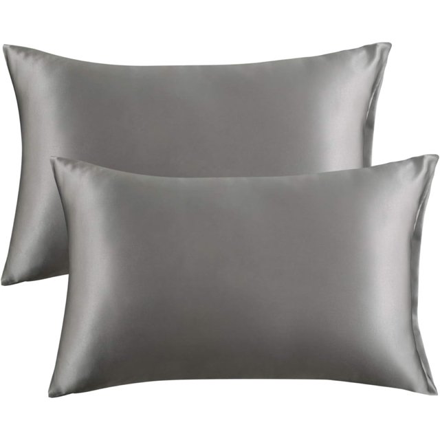 Funda de almohada de satén para cabello y piel, paquete de 2 - Fundas de almohada de tamaño estándar - Fundas de almohada de satén con cierre de sobre