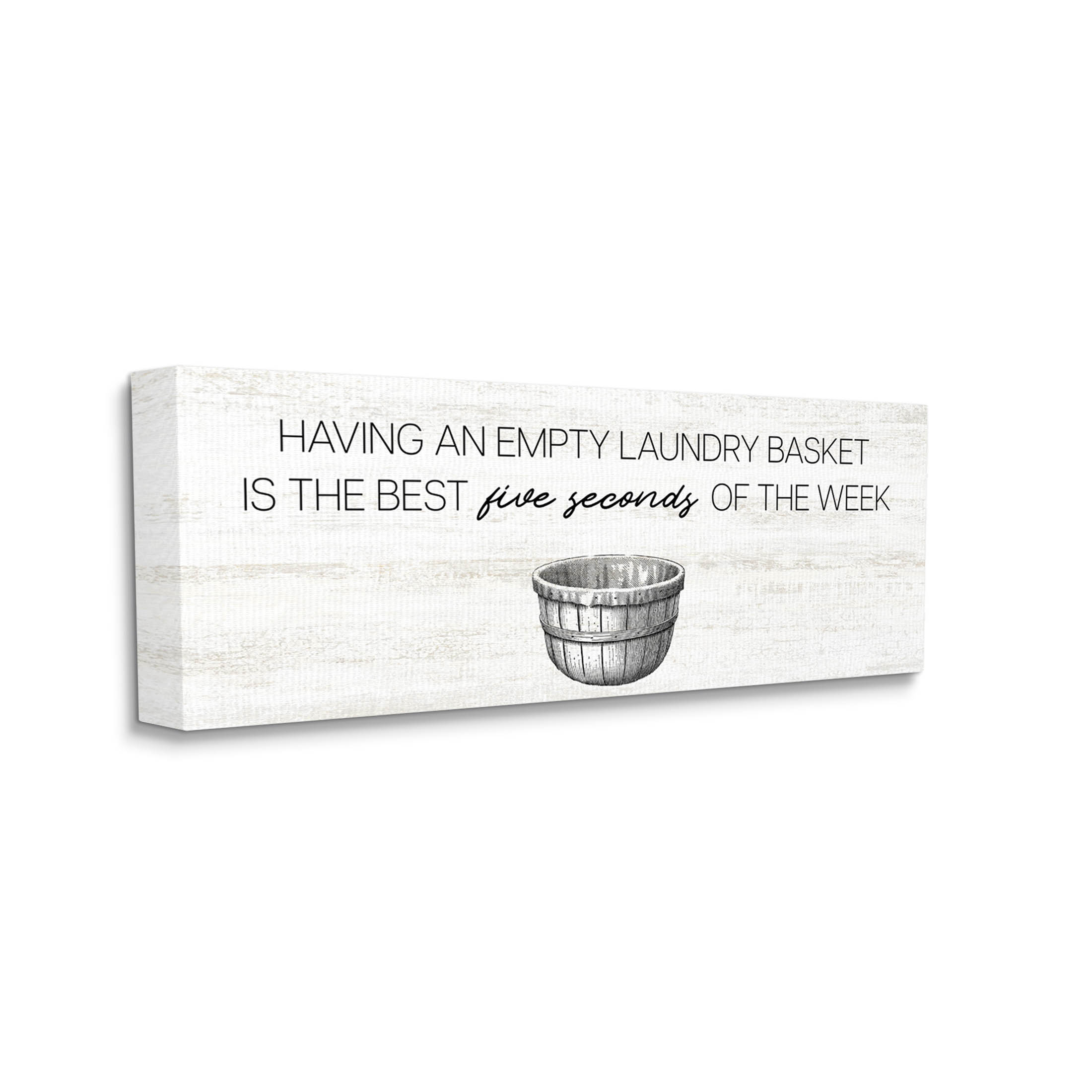 Best Five Seconds Laundry Humor Typography Graphic Art Gallery Wrapped Canvas Print Wall Art