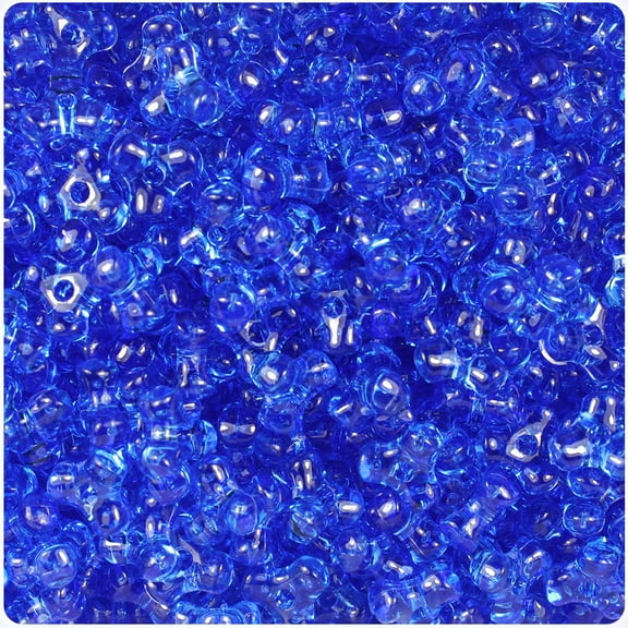 BeadTin Dark Sapphire Transparent 11mm TriBead Craft Beads (500pcs)