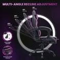 thumbnail image 6 of JONPONY Big and Tall 500LBS Gaming Chair, Ergonomic Design, Gamer Chair PU Leather with Footrest and Lumbar Support, High Back Office Chair Support, Long Sitting Computer Chair, Purple, 6 of 9