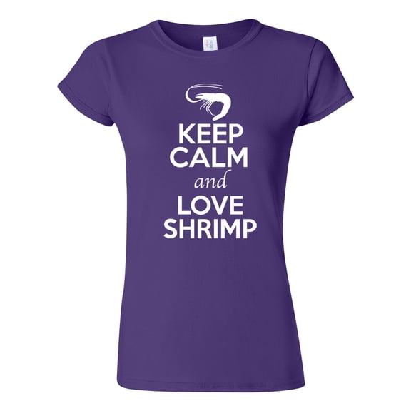 Junior Keep Calm And Love Shrimp Prawn Animal Lover T-Shirt Tee