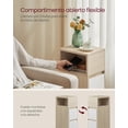 thumbnail image 4 of VASAGLE Juego de 2, Mesita de Noche Estrecha, Mesa Auxiliar con 2 Cajones y Compartimento Abierto, Beige Natural y Blanco Nube, 4 of 6