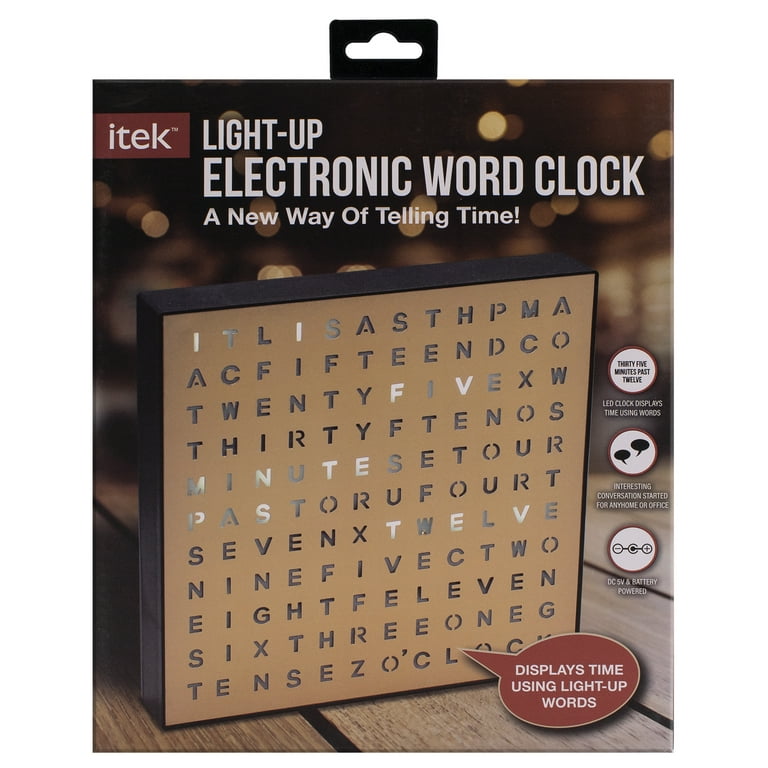 Itek Lightup Electronic Word Clock A New Way Of Telling, 52 OFF