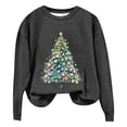 thumbnail image 2 of Aligament Christmas Shirts for Women, Gray Long Sleeve Shirts for Women, Women's Christmas Tree Print Crew Neck Long Sleeve Sweatshirt, 2 of 4