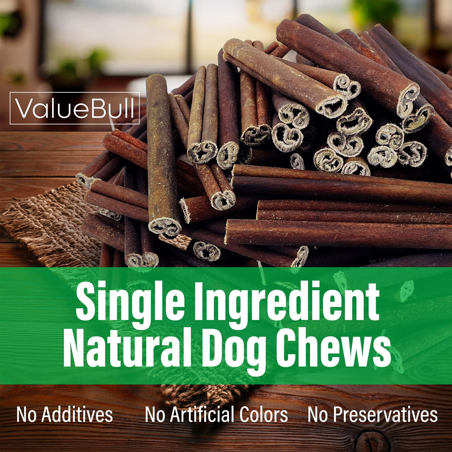 ValueBull Collagen Sticks for Dogs, 6 Inch Medium Chews, Natural Long-Lasting Dog Treats, 100 Count Bulk Pack