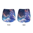 thumbnail image 5 of Lsque Cloud Cute Rabbit Printed Women's Running Shorts with Liner Pockets,Elastic Quick Dry Workout Athletic Gym Yoga Shorts,Womens High Waist Shorts-, 5 of 9