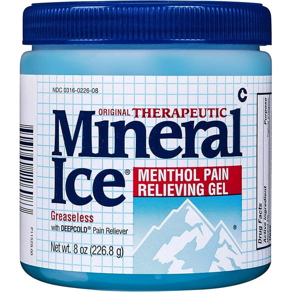 Mineral Ice Menthol Pain Relieving Gel, 8 Oz, 6 Pack